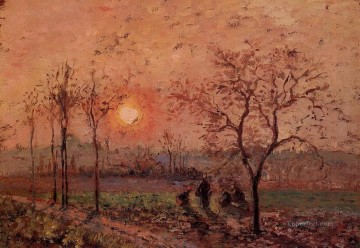  Pissarro Art - sunset 1872 Camille Pissarro